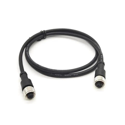 M12 A Code 5 Pin Female to Female Cable, Double Ended, 1 Meter Length for industrial automation use