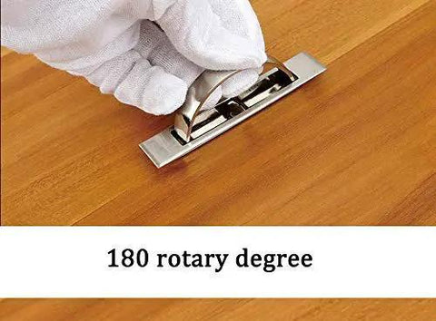 Invisible Cabinet Handles Pack Of 2 Hidden Concealed Tatami Handles Zinc Alloy With 180 Degree Rotation being installed on wood surface