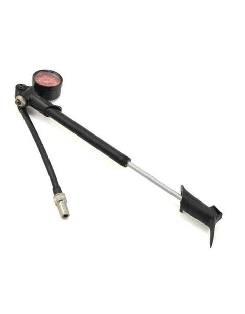 RockShox high-pressure fork/shock pump with gauge, black body and hose, 300 psi max