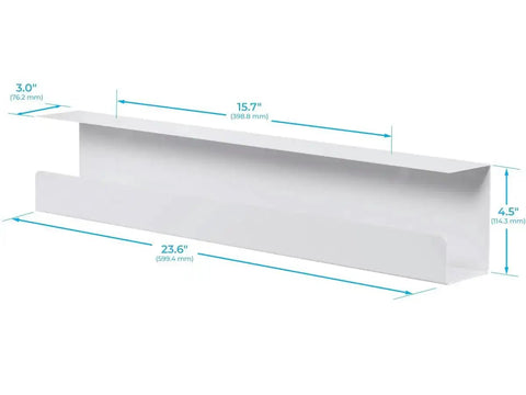 Dimensions of Under Desk Cable Tray With Steel Wire Management For Power Strips And Adapters Hidden Cable Organizer.