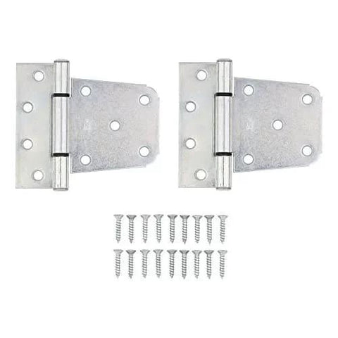 Extra Heavy Duty Gate Hinges Zinc Plated 2 Pack with screws for wood steel and vinyl gates