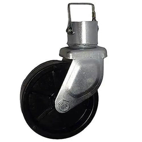 Pro Series 6 Inch Thermoplastic Caster With 1200 Lb Capacity Zinc Plated Bracket And Clear Zinc Finish Fits Round Tube Jacks With 2 Inch Outer Diameter
