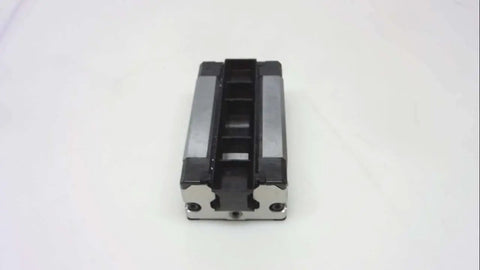 Linear Guide Block R162229420 Single Unit for Slide Systems, showing sealed ball bearing runner from top view.
