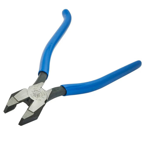 Heavy Duty Slim Head Diagonal Cutters With Spring Loaded Action For Cutting ACSR Nails Screws And Soft Rebar Tie Wire Induction Hardened Blades For Longevity Forged In USA Ironworker Pliers From Klein Tools