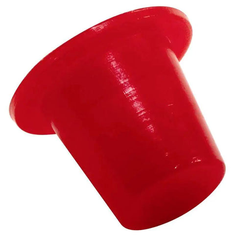 Red LDPE tapered cap from Tapered Cap And Plug Set For SAE Fittings And Hydraulic Applications, Caplugs T Series, close-up