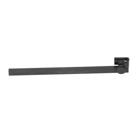 Aramox height adaptor clamp with aluminium alloy spacer bar, black finish and knurled knob.