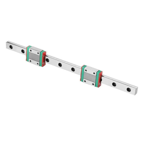 High Precision Linear Rail Guide 250mm Long 12mm Wide with 4 Point Load Bearing Slide Blocks and Lubrication System