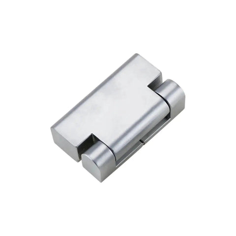 Zinc alloy damping hinge for cabinet doors with torque-adjustable pivot, silver finish