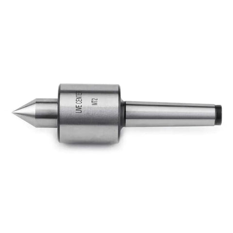 Mt2 Precision Rotary Live Center For Lathe With Smooth Taper And Ultra Balanced Design Ideal For Medium Speed shown in side view