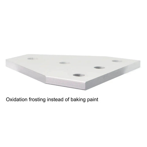 Close-up of aluminum corner bracket with oxidation frosting, part of 10 Series 1010 Aluminum Extrusion Corner Bracket Kit with 8 T-brackets.