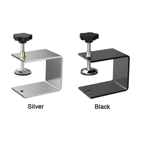 Heavy Duty Drawer Front Clamps Set Black Stainless Steel C Clamps For Woodworking Dual End Fixing Clips, silver and black visible