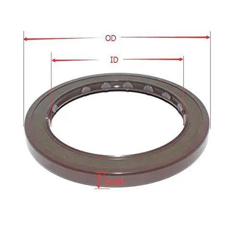 Rotary shaft seal for hydraulic pump and motor Viton rubber lip seal with single spring size 60 80 7 5.5mm, OD and ID marked.
