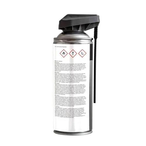 Back view of Silicone Spray Lubricant For Tools And Gear A Handy Toolbox Essential Multipurpose Slick That Repels Dirt And Moisture Heat Resistant Non Toxic Formula Safe On Rubber Wood Metal And Plastics 400ml 13.5 Fl Oz