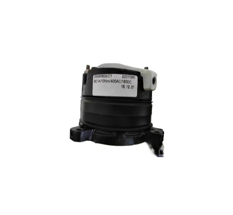 Front view of Amazon BE1A electromagnetic disc brake, black metal body, 10 Nm, 400AC/180DC, C1 brake assembly