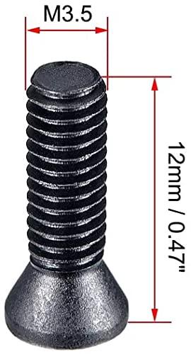 Set Of 10 M3.5x12mm Torx Head Screws Flat Countersunk Machine Screws 12.9 Grade Carbon Steel Black Finish
