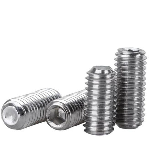 Hex Socket Set Screws M5 x 0.8 x 10mm Headless Cup Point Internal Hex Drive Grub Screws Flat End 304 Stainless Steel Metric Thread Pack Of 50