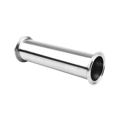 Beduan sanitary tri-clamp tube, stainless steel seamless spool, 8in length with 2in tri-clamp flange