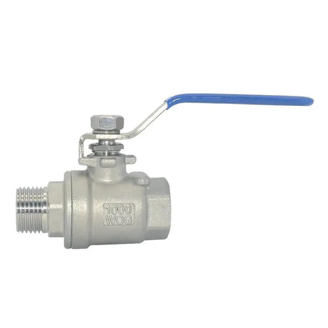 Full Port Stainless Steel Ball Valve One Half Inch Male To Female NPT 304 Stainless Steel, 1000WOG, Heavy Duty Workhorse For Water Oil And Gas