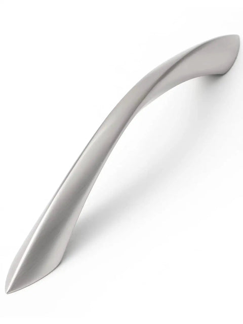 10 Pack Brushed Nickel Cabinet Pulls 5 Inch Arch Twisted Silver Handles, solid zinc alloy, for drawers, cabinets