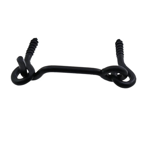 2 Inch Heavy Duty Iron Hook And Eye Latch Set In Black For Barn Doors Sliding Doors Windows Cabins Sheds And Interior Doors Easy One Step Installation With Screws 10 Pieces Durable Construction For Reliable Security On Lightweight To Heavy Doors