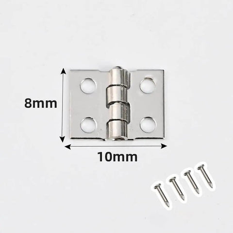 100 Pcs 10 x 8 Mm Mini Metal Hinges For Jewelry Boxes And Tiny Cabinets With 400 Screws Durable 4 Hole Folding Butt Hinge