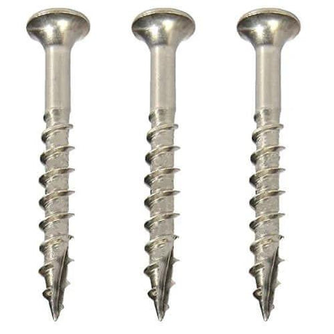 Marine Grade Stainless Steel Deck Screws 316 Size 8 X 1-1/4 Inch Flat Head Square Drive Wood Cutting Point For Exterior