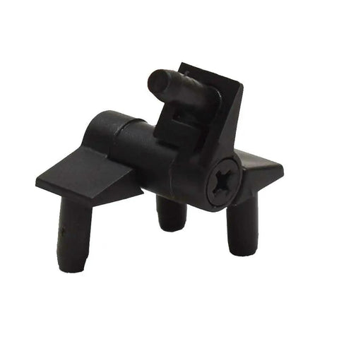 Boat Adjustable Position Torque Hinge Model E6-10-101-20 Black Matte Finish Made From Acetal Copolymer With Four One Quarter Inch Peg Mounts One Inch Long By One And A Quarter Inches Wide By One Inch High Great For Marine Cabinets Hatches And Compartments, side view