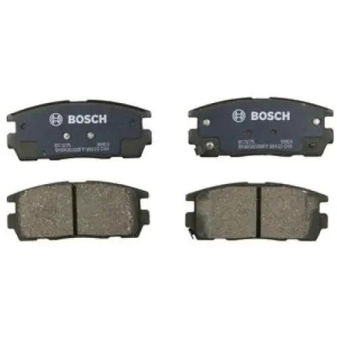 Bosch QuietCast ceramic rear brake pad set with four pads and blue backing plates