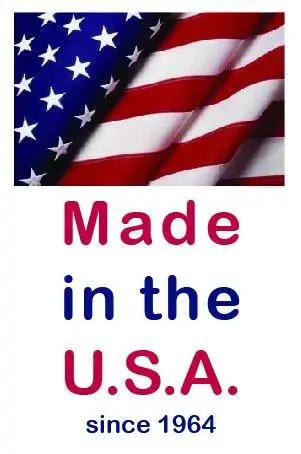 Image of the American flag with text 'Made in the U.S.A. since 1964' below it.