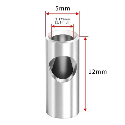 Five Pack Steel Pinion Gear Adapter Upgrade 3.175mm To 5mm Drive Shaft Reducer Sleeve for RC Motors, dimensions shown