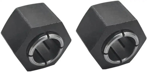 Half Inch Router Collet And Nut Set, 12.7mm Self-Releasing Design, 2 Pack, compatible with Dewalt, Craftsman, Hitachi, Bosch.