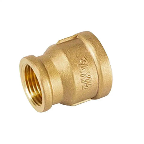 Brass Reducing Coupling Pipe Fittings 1/2 Inch NPS Female To 3/4 Inch NPS Female Threaded Brass Construction