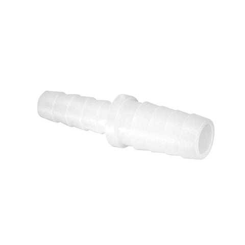 Plastic hose barb reducer fitting 3/8 to 1/4 inch, white barbed connector, pack of 2