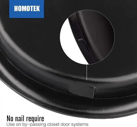 Close-up of corner detail of black 4 Pack Closet Door Finger Pull 1-3/4 Inch, Easy Snap In Installation for bypass sliding doors.