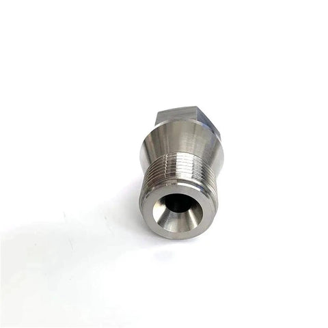 Outlet Body Adapter 87K 0421011 for Waterjet Cutting Machines, standard size, chrome finish, front view