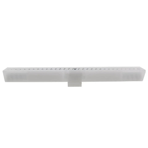 Front view of Two Piece White ABS Sliding Guide Rails Kit For Double Folding Doors Top Track Hardware, made of durable ABS plastic.