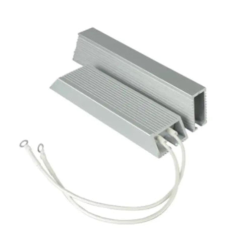 ALLIN8 braking resistor module with ribbed aluminum shell and two white lead wires with ring terminals (1 pc)