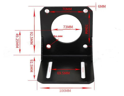 Heavy Duty Steel Mounting Bracket For NEMA 34 Stepper Motor With Mounting Screws Fits 86mm Motors Built To Last Black Finish