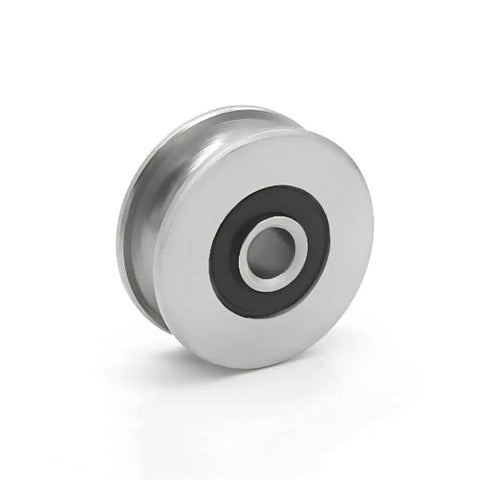 Front view of U Groove Ball Bearing Pulley for Steel Wire Rope 12mm Inner Diameter 50mm Outer Diameter 7.5mm Groove Depth Heavy Duty