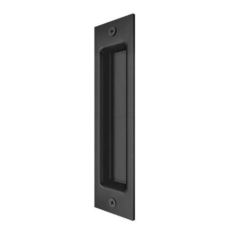 8-Inch Recessed Door Pull Pocket Handle Matte Black For Sliding Barn Doors Closets And Bifold Doors Durable Carbon Steel Finish