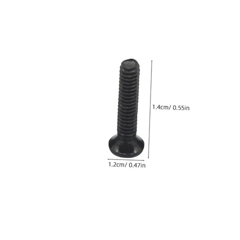 Carbon-steel countersunk round head screw from the Miniature Screw Kit For Glasses, Watches And Electronics, 1.2cm size shown