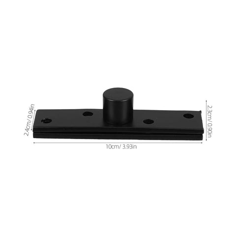 Stainless Steel Full Rotation Invisible Pivot Hinge For Wooden Doors And Bookcases Matte Black Tough As Nails Heavy Duty Hidden Door Pivot Hinge 360 Degree Rotation Center Hung For Interior Doors And Bookshelves, front view showing measurements and matte black finish.