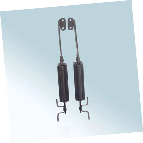 Antique Copper Spring Arm Safety Supports For Cabinets And Wooden Boxes Two Pack shown against a light background