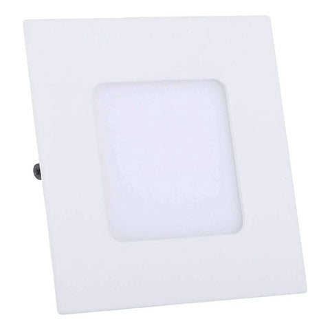 Square white wall light fixture with recessed panel
