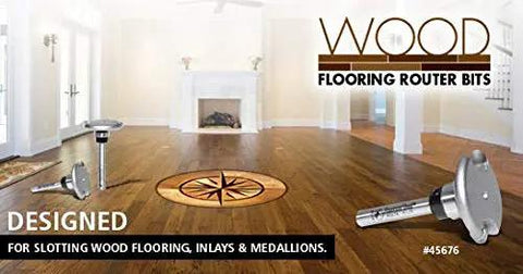 Room with wood flooring displaying Carbide Tipped Flooring Router Bit Round Nose Cutter for wood slots, inlays, and medallions