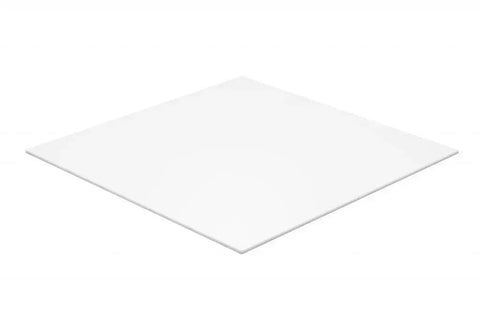 White Acrylic Sheet 12x12 Inch 1/8 Inch Thick Plexiglass Panel for Privacy and Projects, translucent glossy Lucite on white background