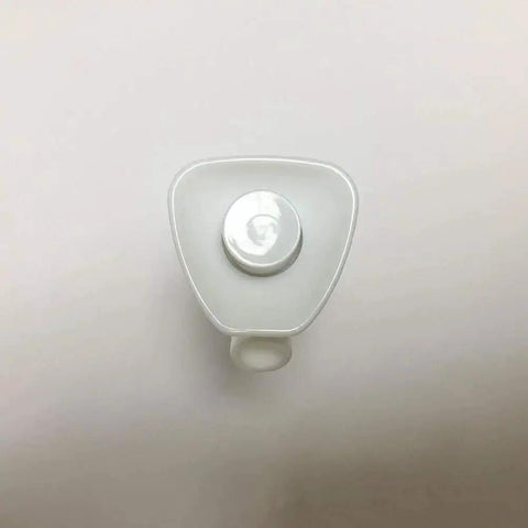 Top view of Push Button Water Cooler Spigot Replacement Kit For Rubbermaid Gott Coolers with white button and spout