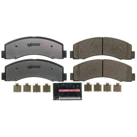 PowerStop front brake pad set Z36-2087 with installation hardware; carbon-ceramic pads for Ford Expedition, F-150, and Lincoln Navigator.
