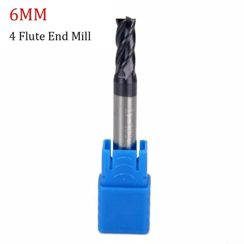 Solid Carbide End Mill 4 Flute AlTiN Coated Milling Cutter for CNC and Manual Machining 6 Millimeter Diameter