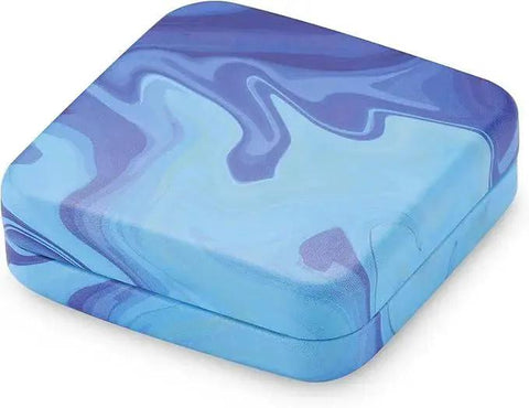Blue swirl design tin box for ZEISS Lens Cleaning Wipes With Hinged Lids Pack Of Four